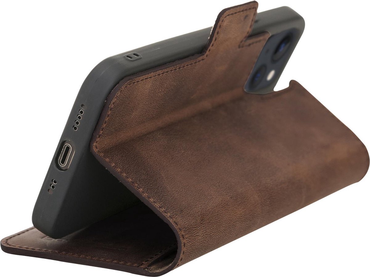 Bouletta Ltd Flexible Leather Back Cover with Card Holder for iPhone 13 Series iPhone 13 Pro Max / Antic Tan / Leather