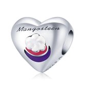 Zilveren bedel Ik hou van mangosteen