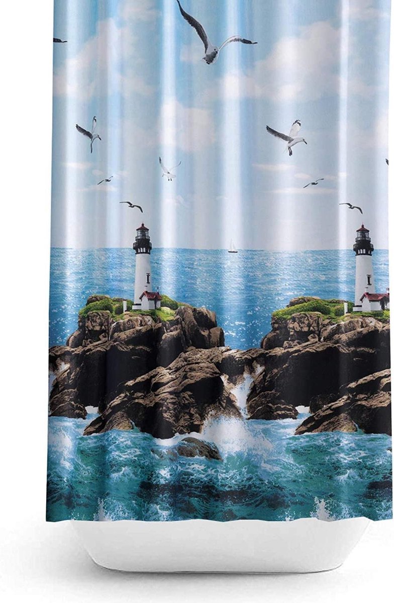 Zethome - Douchegordijn Waterdicht - 180x200 cm - Badkamer Gordijn - Shower Curtain - Sneldrogend - Anti Schimmel -Wasbaar - Duurzaam