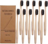 Bamboe Tandenborstel (zacht) | 4 stuks | Zwart | Milieuvriendelijk | Biologisch en milieu afbreekbar | 100% Bamboe