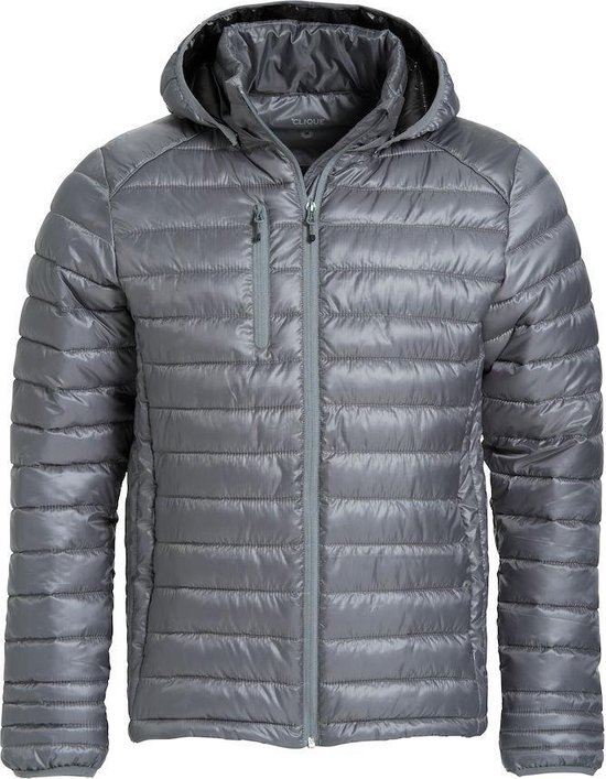 Clique Hudson Hooded Heren Outdoor Jas - Grijs - Maat XXL