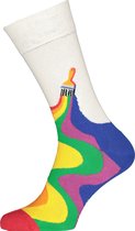 Happy Socks Pride Colour Sock - unisex sokken - verfkwast met regenboog kleuren - Unisex - Maat: 41 - 46