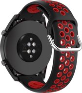 YONO Sport Air Smartwatch 20 mm - convient pour Samsung Galaxy Watch Active - 2 40 et 44 mm - Watch3 41 mm - Watch 4 - Polar Ignite - Unite - Garmin Forerunner 245 - Venu SQ - Zwart / Rouge