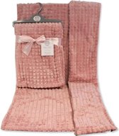 Snuggle Baby - Jacquard Fleece Winter Deken - 75x100 cm - Dusty Pink