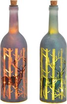 Glazen fles 10 LED, hert decor van glas groen of rood, (B / H / D) 9x34x9cm