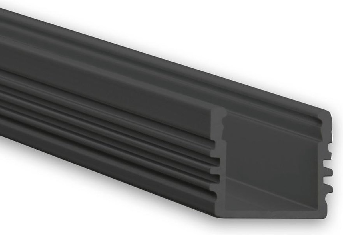 Zwart led profiel met afdekkap - 2 x 1 meter - geschikt voor LED strips tot... | bol.com