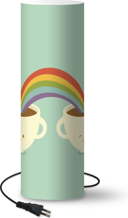 Lamp - Nachtlampje - Tafellamp slaapkamer - een regenboog boven twee kopjes  koffie -... | bol.com