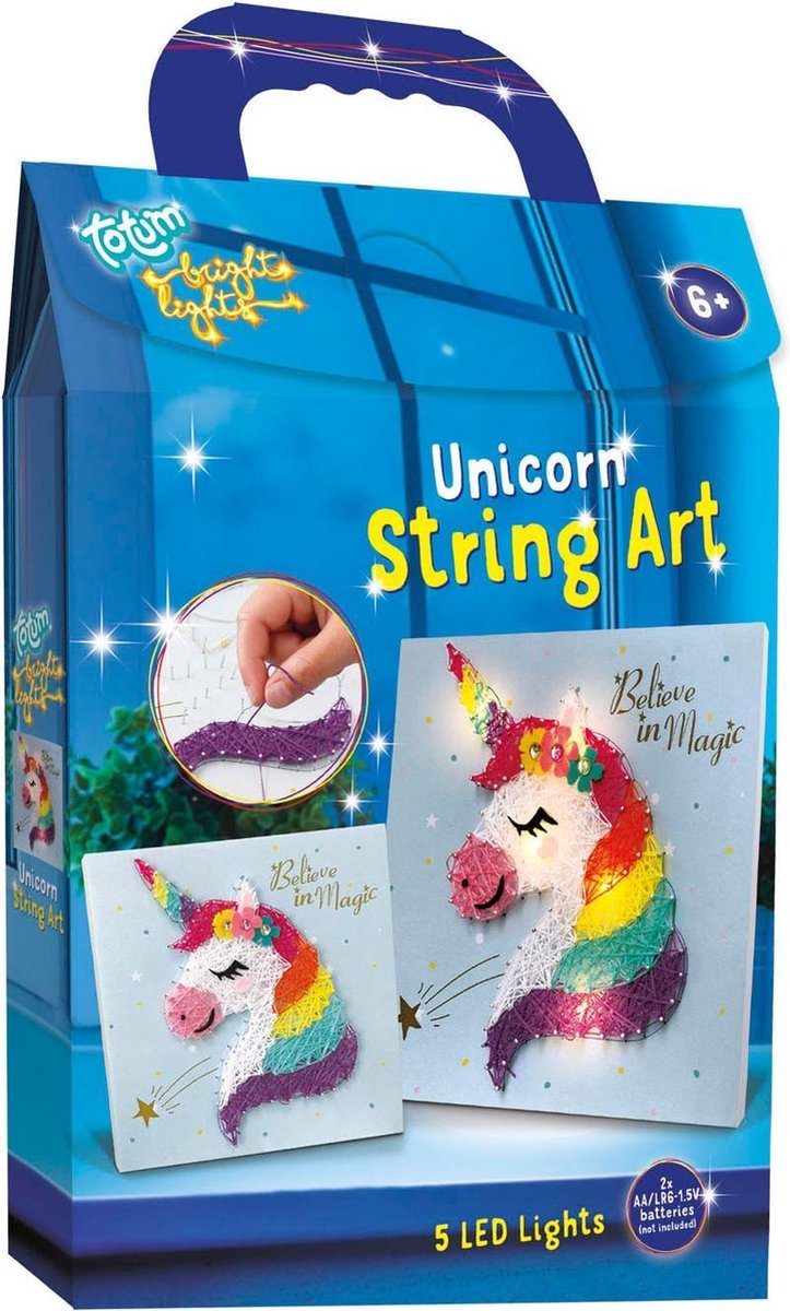 Totum Bright lights string art unicorn eenhoorn lichtschilderijtje