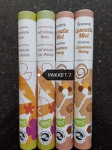 HERBOSENSE – Japanse Eco Wierook – pakket 7 (2 x Geranium + Star Anise / 2 x Cinnamon + Honey)