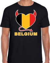 Belgium hart supporter t-shirt zwart EK/ WK voor heren - EK/ WK shirt / outfit M