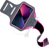 Mobiparts Comfort Fit Sport Armband Apple iPhone 13 Mini Neon Roze