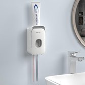 Supremium Tandpasta Dispenser Automatisch - Automatische Tandpasta Uitknijpen - Tandpasta Houder - Tandenborstel Houder - Grijs