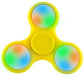 Hand Spinner met LED verlichting geel 7.5 cm