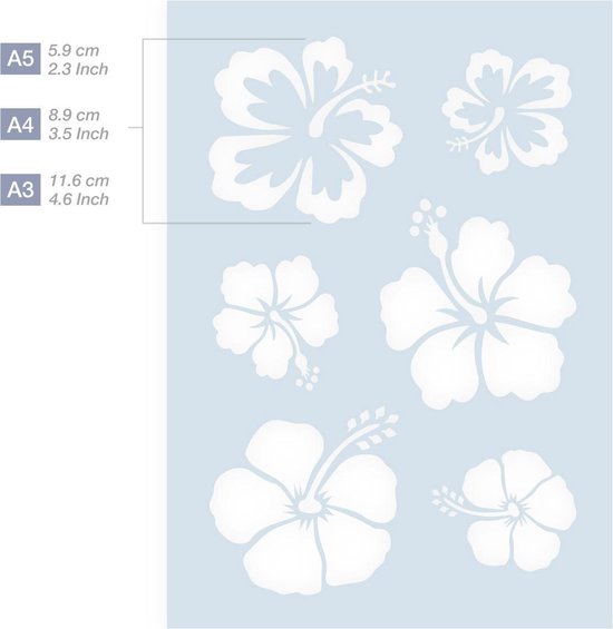 QBIX Aloha Bloemen Sjabloon A5 Formaat Kunststof - Uitsnede 12cm breed - QBIX