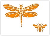 QBIX Dragonfly & Bee Template Format A5 Plastique - L'abeille mesure 5,7 cm de large