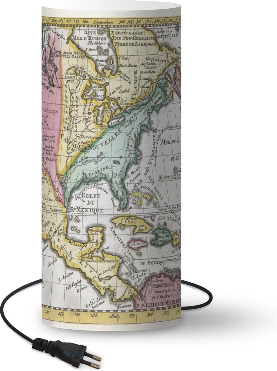 Lamptiger Tafellamp - Kaart - Ø 23 Cm - E14 - Multicolor