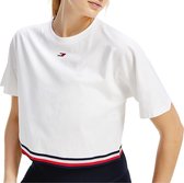 Tommy Hilfiger Relaxed Sportshirt - Maat S  - Vrouwen - wit - rood - navy
