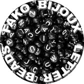 Fako Bijoux® - Letterkralen Rond - Letter Beads - Alfabet Kralen - Sieraden Maken - 7mm - 500 Stuks - Zwart
