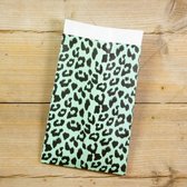 Cadeau-zakjes met leopard print, groen/zwart, 12 x 19 cm, 20 stuks