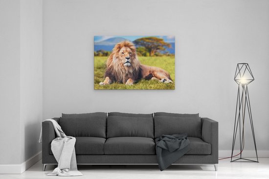 Artaza - Peinture sur Canevas - Lion rugissant - 60x40 - Photo sur Toile - Impression sur Toile