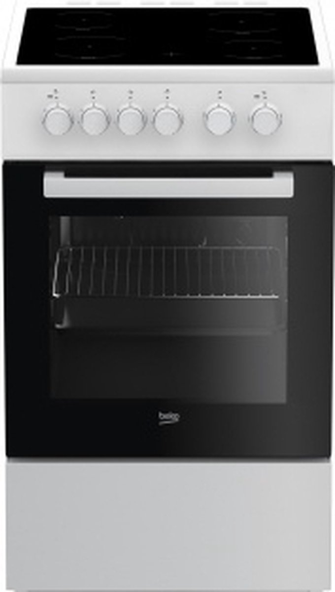 Beko FSS57000GW fornuis Vrijstaand fornuis Electrisch Keramisch Zwart, Wit A