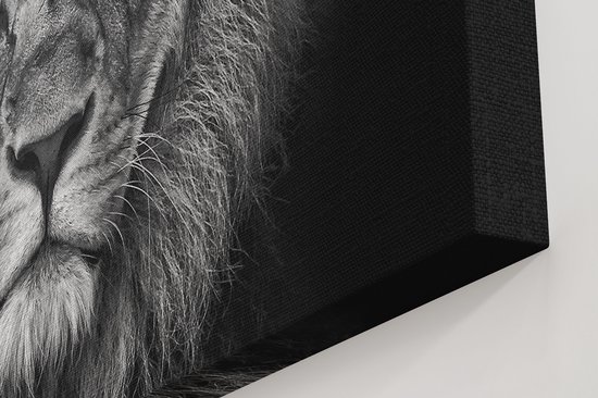 Artaza - Peinture sur toile - Lion - Tête de Lion - Zwart Wit - 120 x 80 - Groot - Photo sur toile - Impression sur toile
