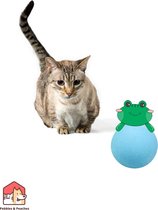 Kattenspeeltje - Interactieve speelbal met geluid - Blauw - Kikkergeluid