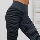 Sportlegging Dames High Waist maat M - Anti Cellulite / Cellulitis - Scrunch Butt - Sportbroek - Sport Legging Voor Fitness / Yoga / Vrije Tijd - Comfortabel – size M – Grijs / tik