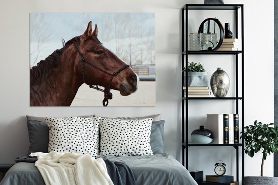 Tableau sur toile Paarden - Animaux - Licol - 120x90 cm - Décoration murale