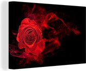 Peintures sur Toile Roses - Rouge - Zwart - 90x60 cm - Décoration murale
