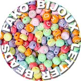 Fako Bijoux® - Lettre Perles - Lettre Perles - Alphabet Perles - Fabrication de Bijoux - 500 pièces - Candy