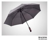 Paraplu met echt houten handvat -Optioneel | automatisch openen | Stormvast & windbestendig (Grijs)