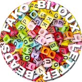 Fako Bijoux® - Perles - Perles carrées Letter Letter - Perles Alphabet - fabrication de Bijoux - 500 Pièces - Mix
