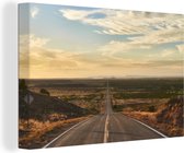Canvas Schilderij USA - New Mexico - Weg - 60x40 cm - Wanddecoratie