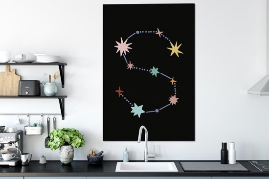Tableau sur toile Alphabet - Enfants - Lettre - S - 90x140 cm - Décoration murale