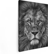 Artaza - Peinture sur toile - Lion - Tête de lion - Zwart Wit - 60x80 - Photo sur toile - Impression sur toile