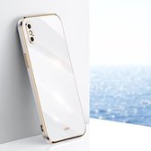 XINLI rechte 6D plating gouden rand TPU schokbestendige hoes voor iPhone XS Max (wit)