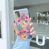 Voor Samsung Galaxy S20+ hoog doorschijnend galvaniserend bloempatroon TPU + pc schokbestendig hoesje (hibiscus)