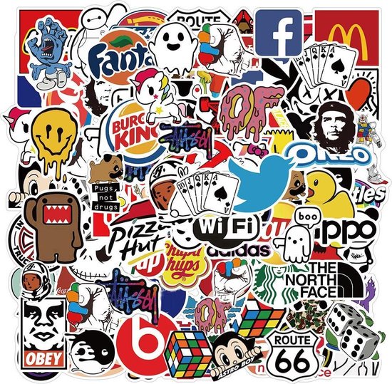 Stickers 100 stuks - Laptop stickers - Skateboard - Graffiti - TastToe | bol .com