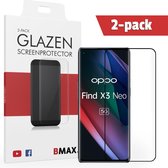 2-pack BMAX geschikt voor OPPO Find X3 Neo screenprotector van gehard glas - Beschermglas - Tempered Glass - Glasplaatje - Screenprotector - Full Cover