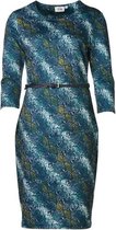 Dames milano jurk slangenprint, 3/4e mouw - lang | Maat M