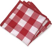6 Servetten Grote ruit rood 40 x 40 (Strijkvrij) - brabantsbont - picknick - traditioneel - vintage