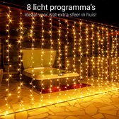 Voltronic Kerstverlichting - Lichtgordijn - met Afstandsbediening & Timer - Kerstlampjes - Kerstverlichting - Kerstverlichting Binnen - Kerstverlichting Buiten - Feestverlichting - Feest - Kerst - 12 Strings - 600 LEDS - 6X3 M - Warm/Wit