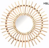 H&L spiegel - zon - rotan - 50 cm - woondecoratie