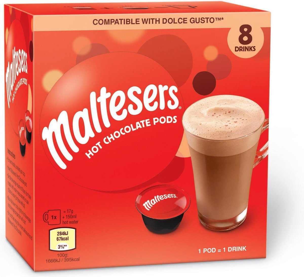 Maltesers Hot Chocolate Pods Dolce Gusto Pods Malteser Maltesers