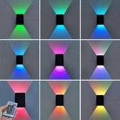 RGB lamp met kleuren - Sfeerverlichting - Muurlamp - Lamp met Afstandsbediening - LED - zwart - 10x7x7cm