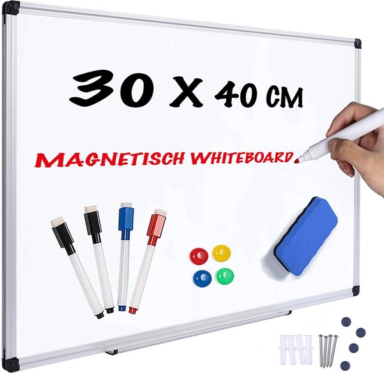 Luxergoods Whiteboard 30x40 cm - 10 in 1 Set - Magnetisch