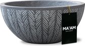 MA'AM Ivy - plantenschaal - rond - D37 - grijs / antraciet - vorstbestendig - met afwateringsgat - decoratieschaal - trendy visgraat design