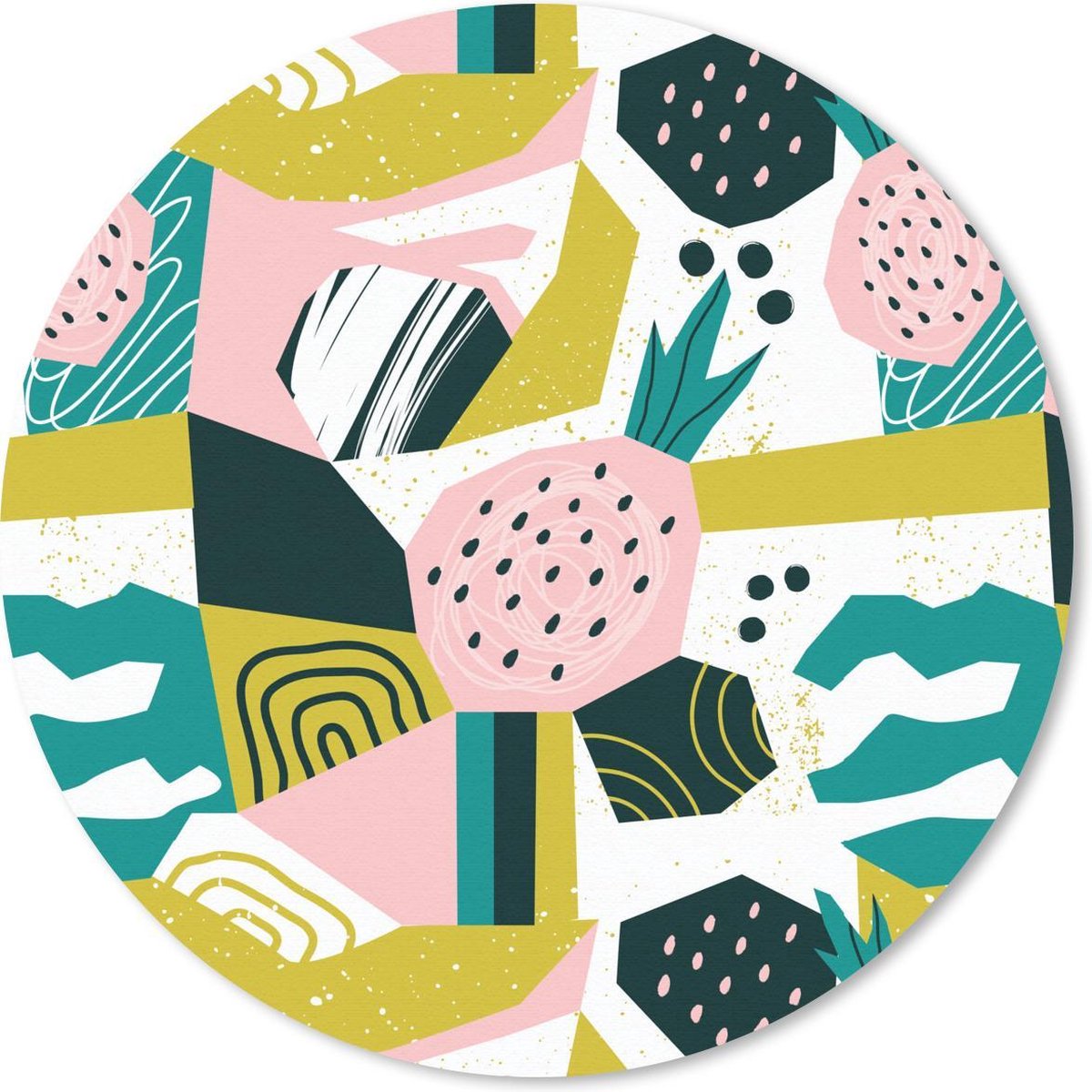 Muismat rond 40x40 cm - Mousepad Aardbei - Vormen - Patronen - Ronde muismatten