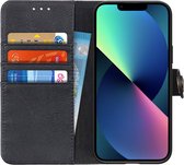 KHAZNEH Apple iPhone 13 Hoesje Portemonnee Book Case Zwart